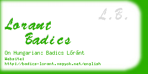 lorant badics business card