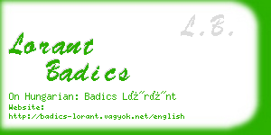 lorant badics business card